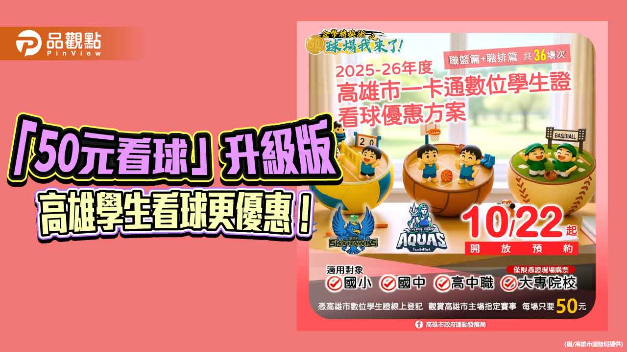 「50元看球」升級版  高雄學生看球更優惠！