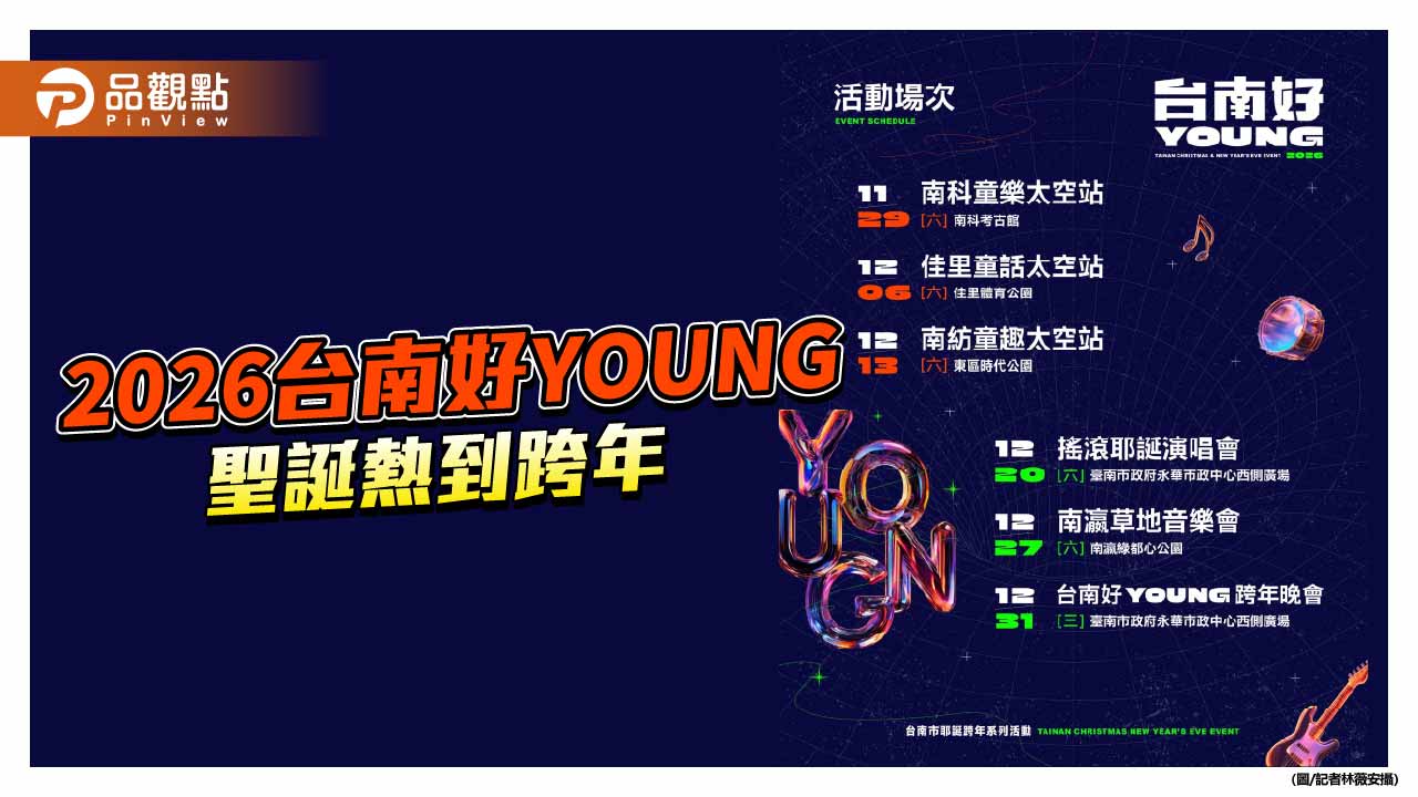 從聖誕熱到跨年 黃偉哲攜F.F.O公布「2026台南好YOUNG」6週活動