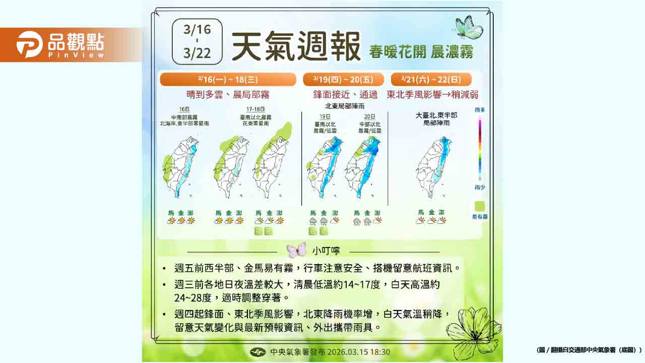把握好天氣「春雨要來了」！週四要變天濕涼又下雨