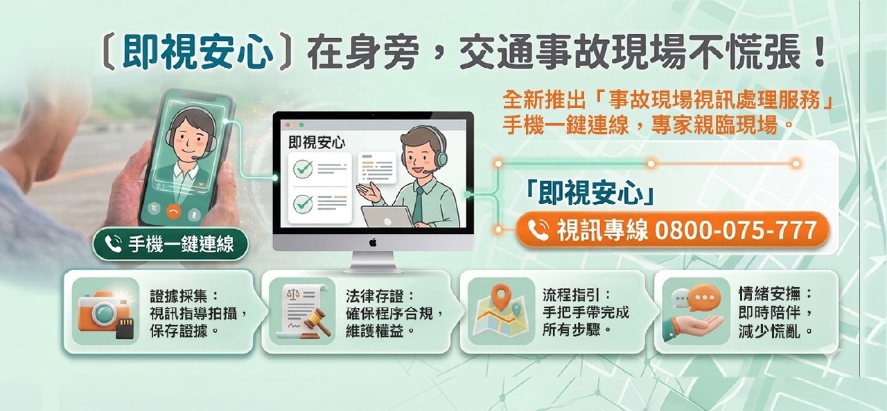 中國信託產險「即視安心」 　車險視訊理賠上線！