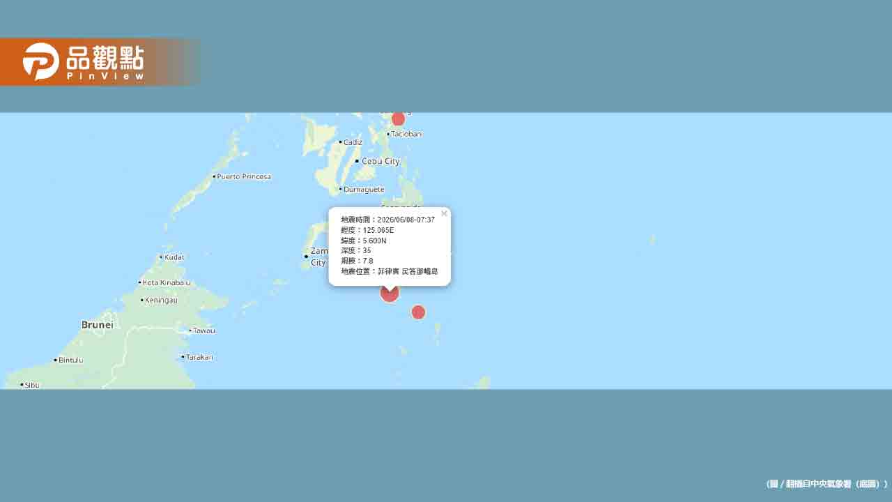 菲律賓8.2強震引發跨國海嘯警報！日本發布預警台灣嚴密監視