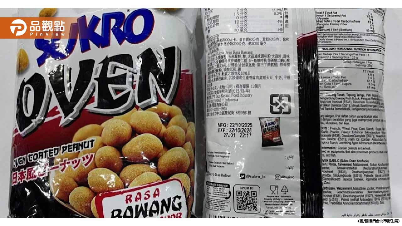 黃麴毒素超標10倍！北市抽驗蒜味花生不合格　最重罰300萬