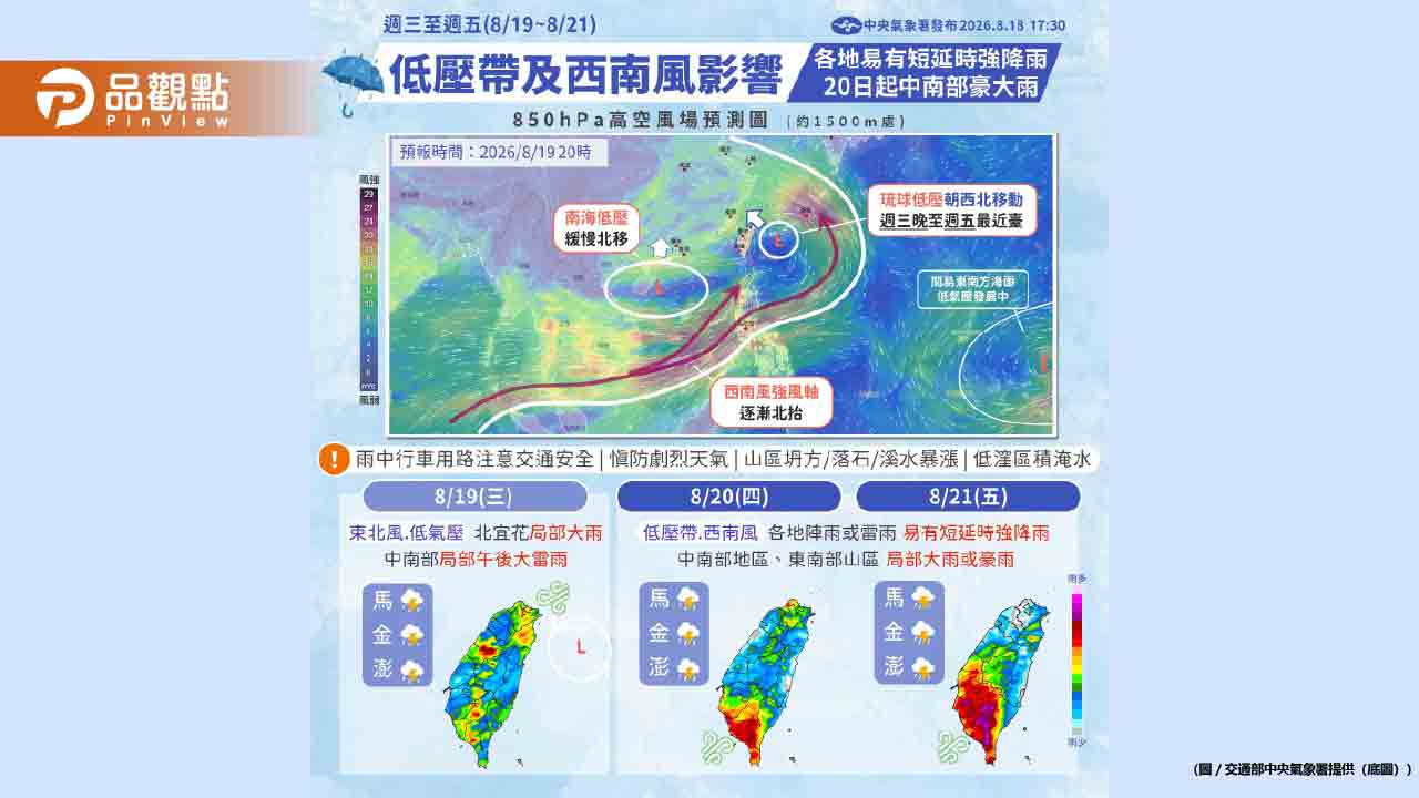 連炸7天雨彈轟全台！沙德爾颱風恐增強為強颱　接力發威