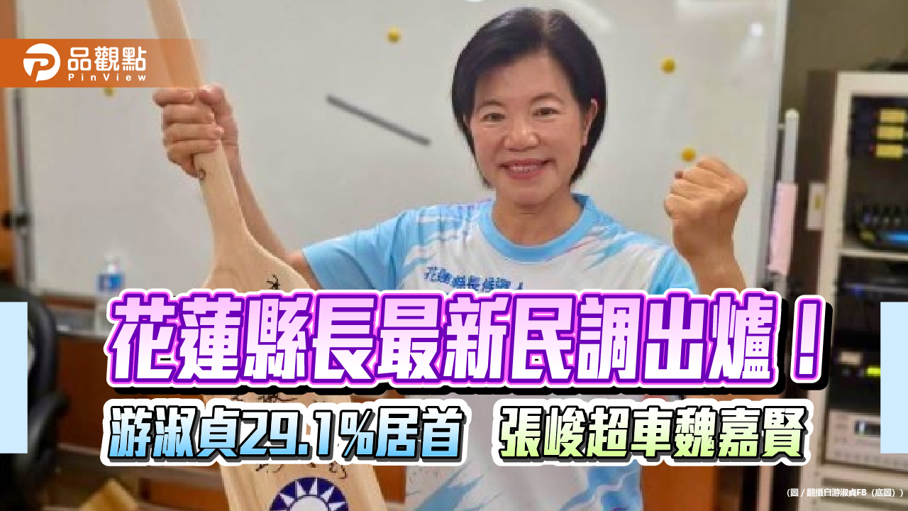 花蓮縣長最新民調出爐！游淑貞29.1%居首　張峻超車魏嘉賢