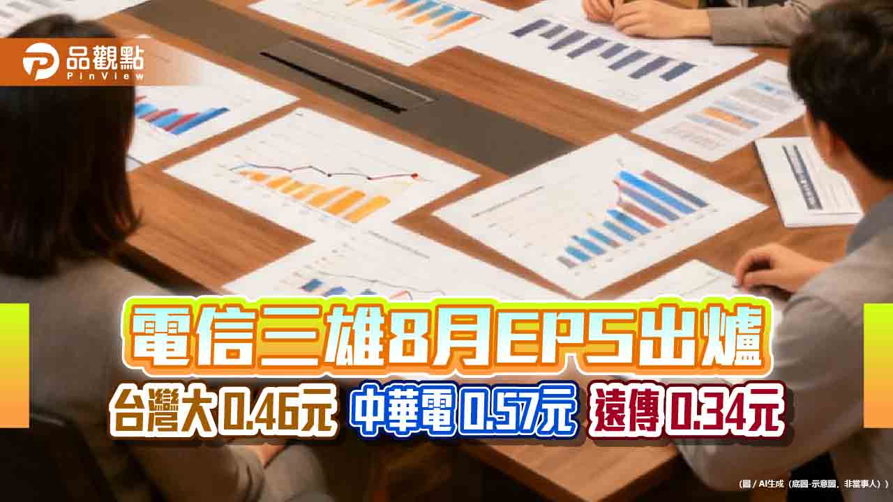 台灣大蟬聯電信EPS王!前8月達3.78元 中華電3.68、遠傳2.8