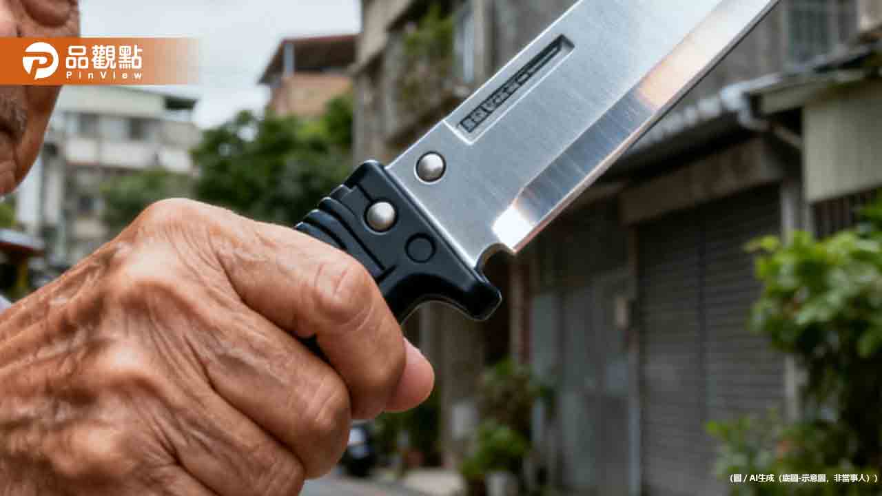 台南街頭驚魂！64歲男持刀連砍2婦 警開槍制伏