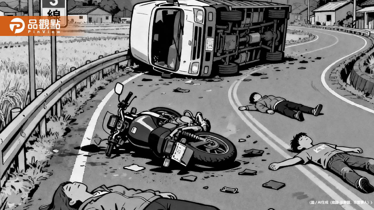 雲林母載雙胞胎上學途中慘死！機車全毀兒子噴飛水溝
