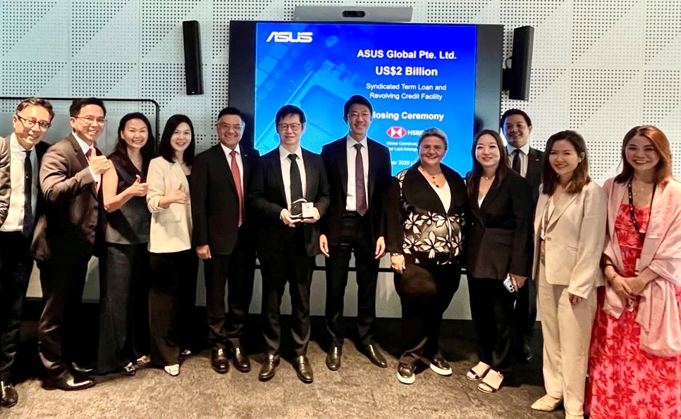 滙豐協助華碩完成首筆20億美元海外聯貸 台星港團隊跨境協作